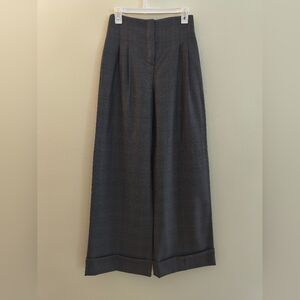 Gray Wide-Leg Trousers